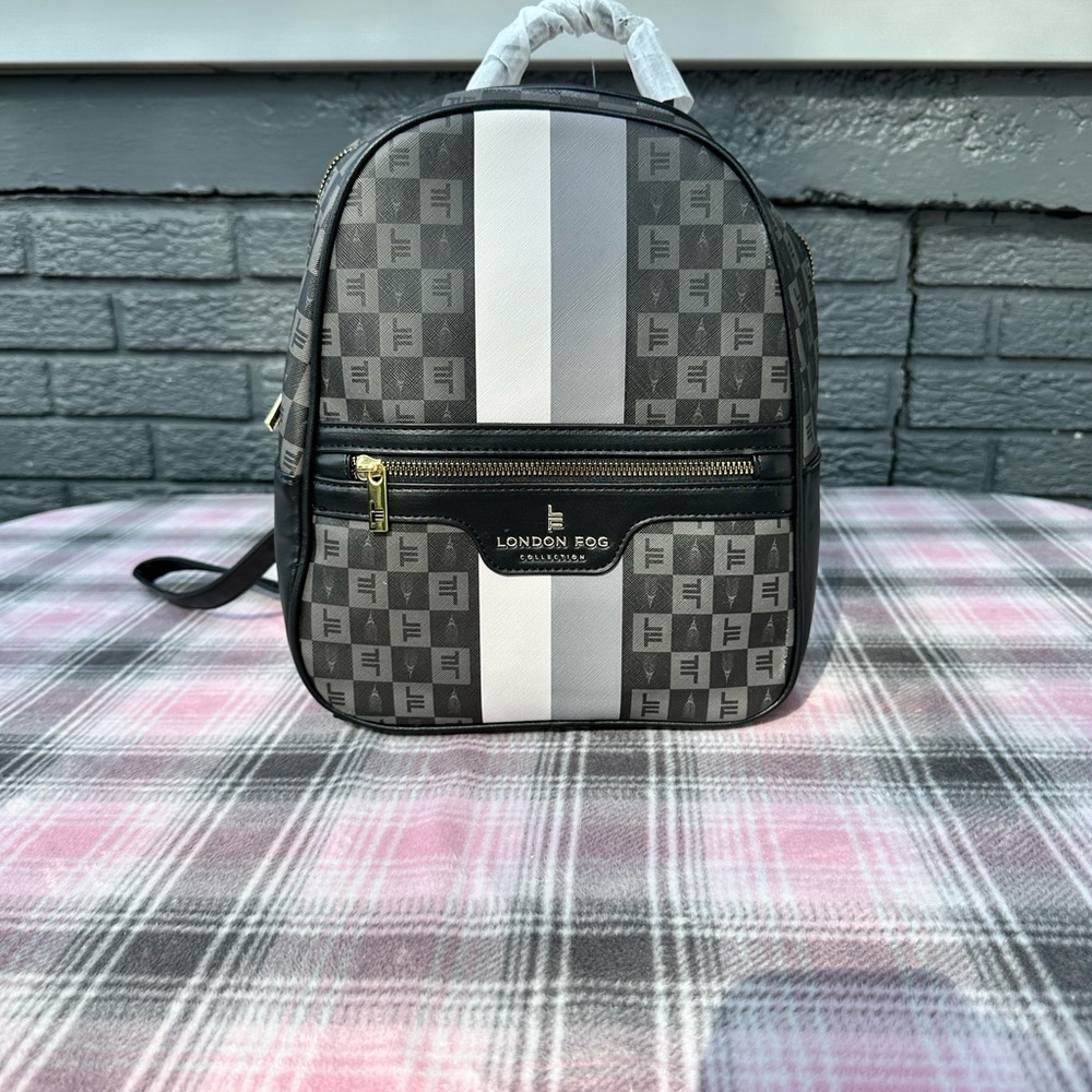 London Fog Backpack NWT Black and Gray 9W x 11H x 5W